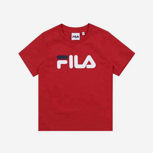 Fila Uno Crew Neck S/S Girl's T-Shirts - Red,NZ 524-71325